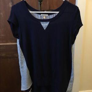 Anthropologie Bordeaux navy/light blue shirt XS/TP